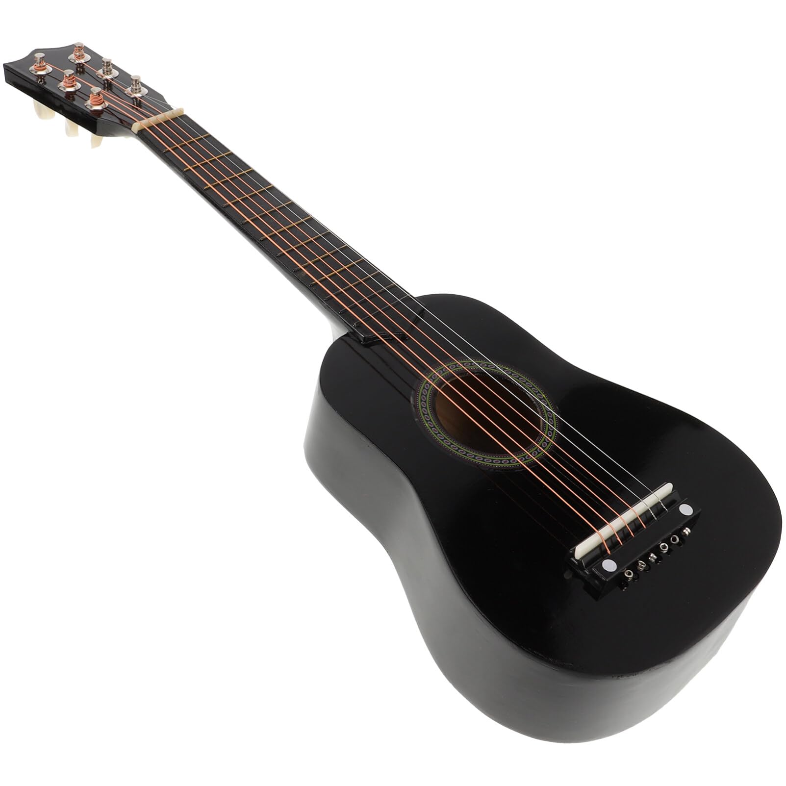 STOBOK 21 Inch Guitar 6 String Vintage Style Acoustic Guitar Classical Wooden Folk Music Instruments for Kids Beginner (Black)