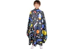 Pelocapa Barber Capes for Kids Hair Cutting Cape Salon Hairdressing Cape for Boys Girls Waterproof & Light Weight & Machine Washable - 39”× 51”(Galaxy Pattern)