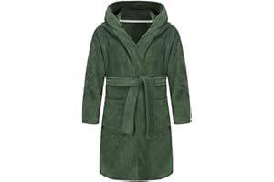 SWMSTUPF Boys Girls Bathrobe Soft Towel Hooded Robe Terry Cloth Cotton Bathrobe