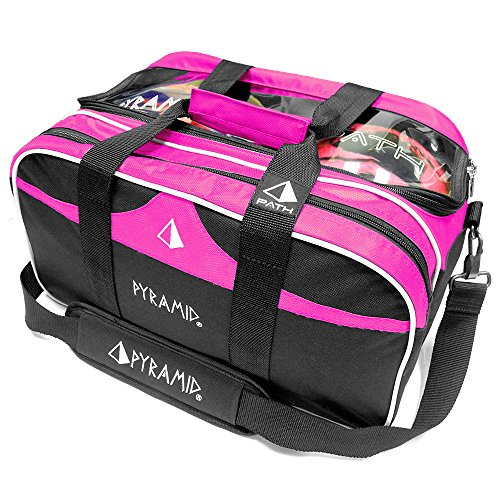 Path Double Tote Plus Clear Top Bowling Bag (Hot Pink)