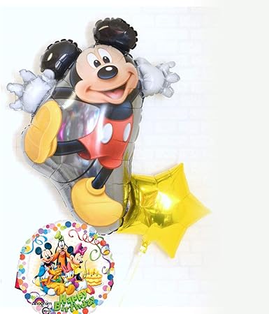 Amazon ディズニー 風船 浮かせてお届け ヘリウムガス入り ミッキーマウスのバースデイ バルーン コングラッツレインボー スター ゴールド 誕生日 飾り付け バルーン電報 結婚式 風船 バルーン おもちゃ