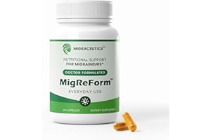 MIGRACEUTICS MigReForm – Doctor Formulated Nutritional Supplement and Migraine Wellness Support - Natural Migraine Health Formula with Magnesium, Vitamin B2 & CoQ10-60 Capsules for Women & Men
