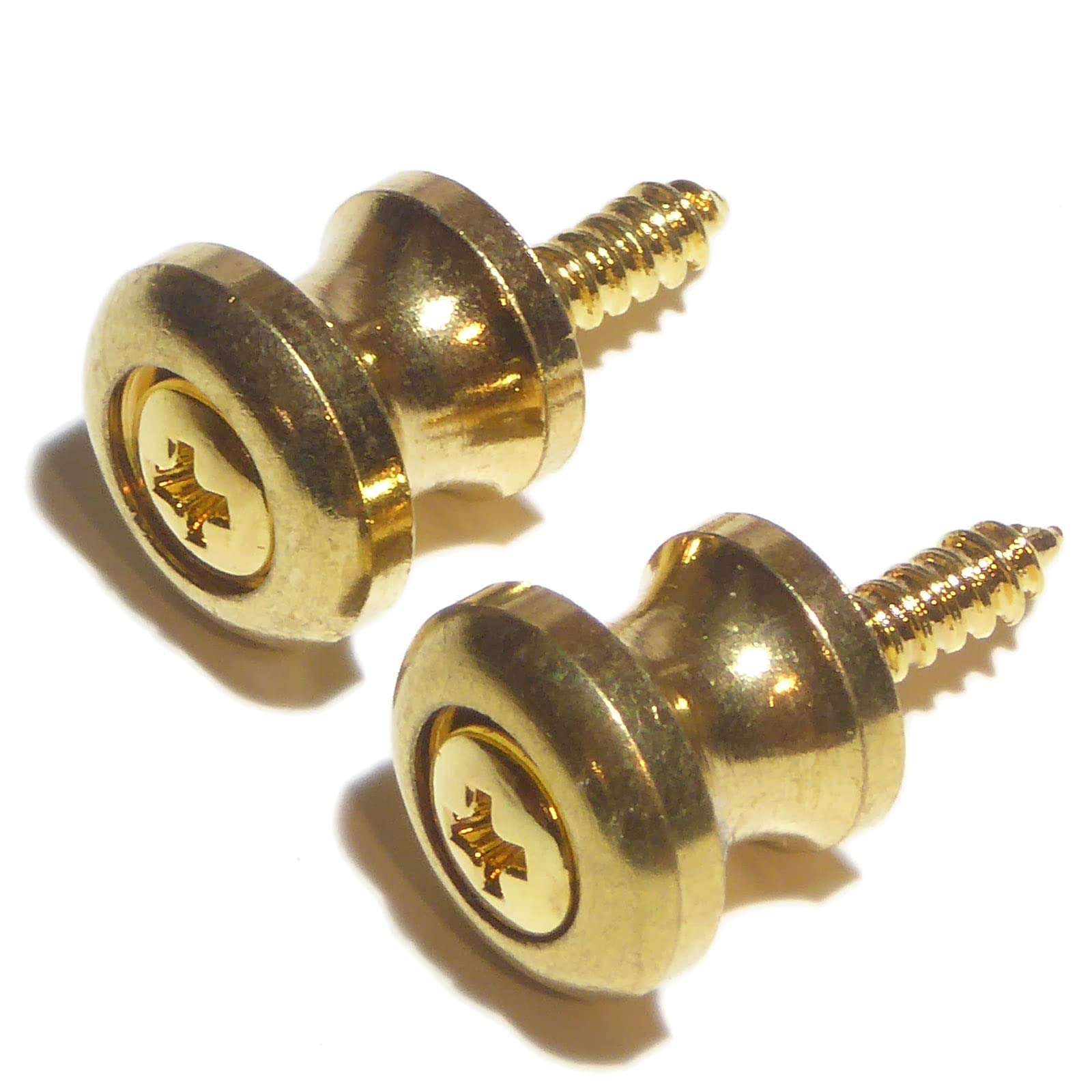 Guitar strap buttons/pins x2 Gold finish small diameter or mandolin or banjo