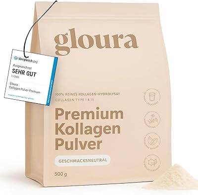 Collagen Pulver Premium [500g] - 100% reines Collagen Hydrolysat, Collagen type 1 & 3, Gute Löslichkeit, ohne Zusätze, Ideal für schöne Haut & schönes Haar - Neutral