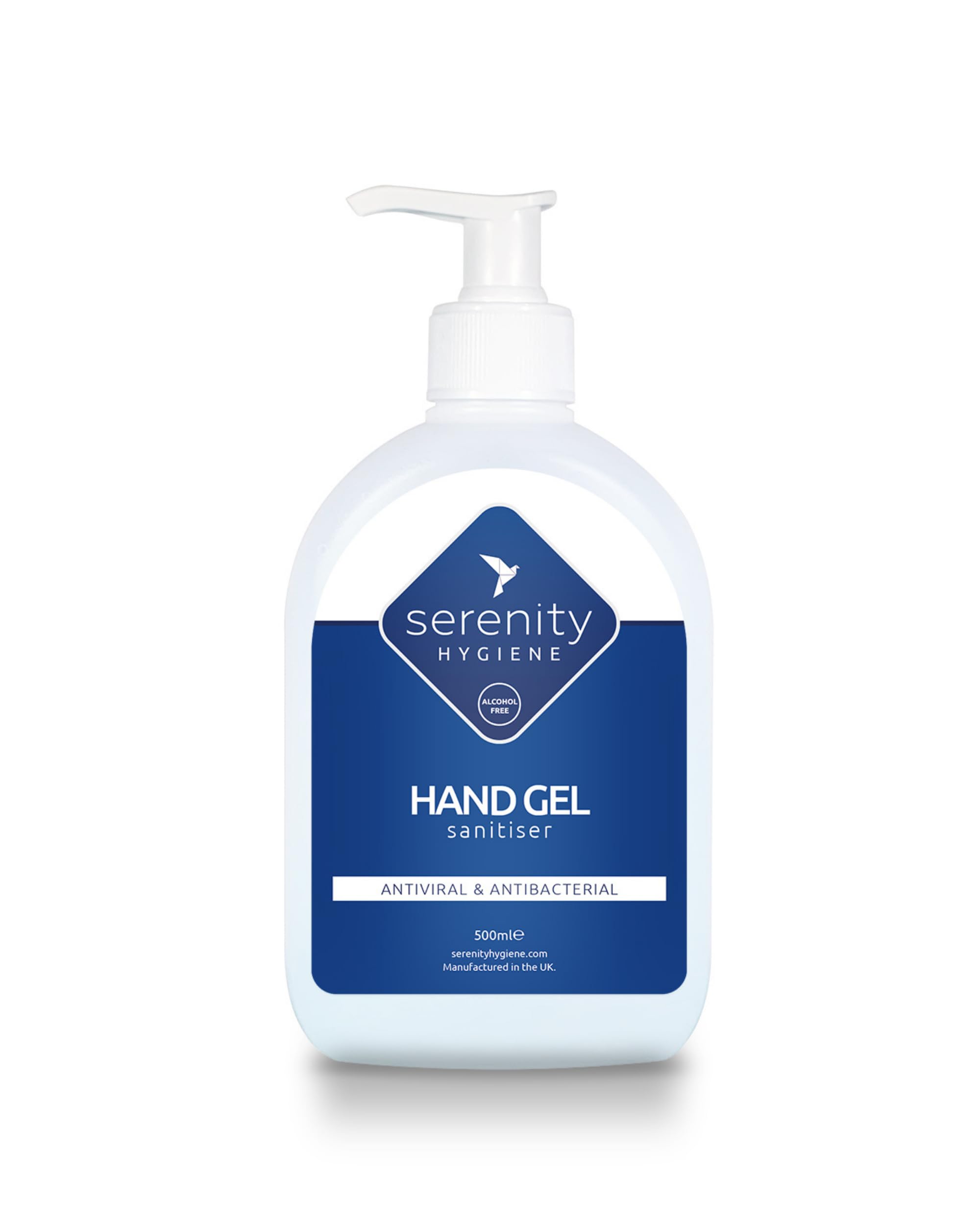 Hand Sanitiser Gel - Unscented and Alcohol-Free Hand Sanitising Formula - Great for Schools, Hospitals, Home & Office - Manufactured in the UK - 500ml Hand Sanitizer Pack of 1