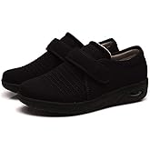 Mei MACLEOD Women's Diabetic Shoes, Edema Shoes for Swollen Feet Wide Walking Shoes for Elderly Plantar Fasciitis