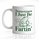 LAGZDFC Sometimes I Just Be Fartin Frog Ceramic Coffee Mug for Women Men | Funny Frog Farting Meme Cup Gifts for Husband Brother Friend, Sarcastic Office Gag Birthday Gifts for Coffee Lover Coworker