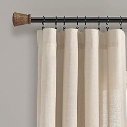 Lush Decor Linen Button Window Curtain