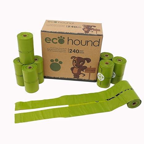 240 bolsas para excrementos de perro de Ecohound, con asas, rollos ...