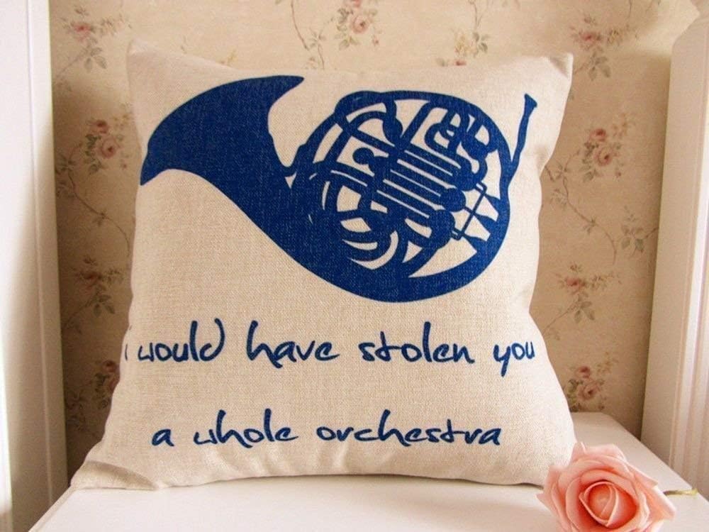 LODRR Pillowcases 45 x 45CM How I Met Your Mother Blue French Horn Linen Cushion Cover Pillowcase ;FW892HJT23T425265