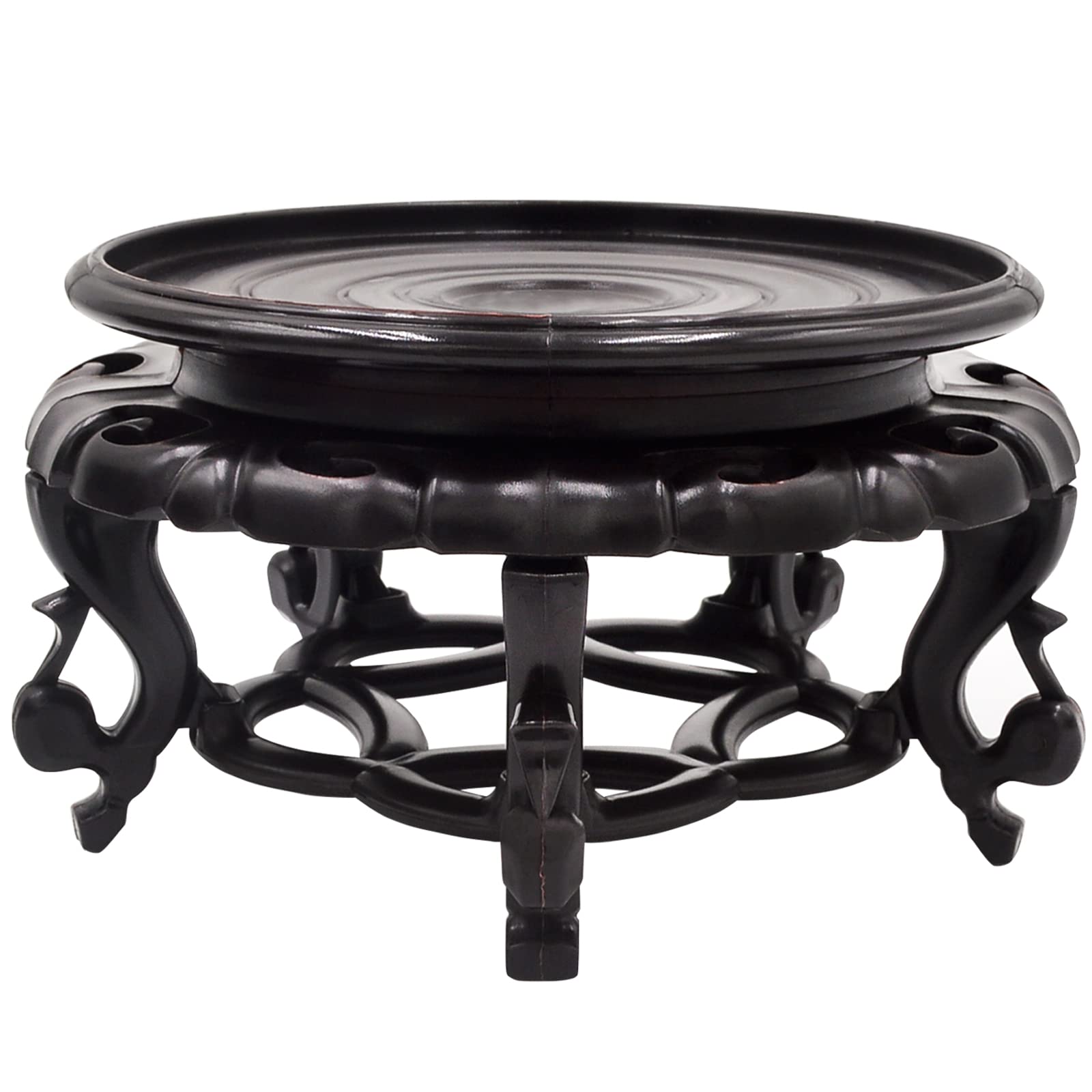 Juanxian Oriental Furniture Vase Stand Fishbowl Stand Fishbowl Teapot Vase Base Stable Home Decoration Display Stand（4.7 in）