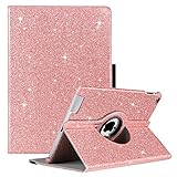 GUAGUA iPad 2 Case, iPad 3 Case, iPad 4 Case Glitter Sparkly 360 Degree Rotating Stand Full Body Cover Luxury PU Leather Stylus Holder Smart Auto Wake/Sleep Protective Case for iPad 2/3/4 Pink