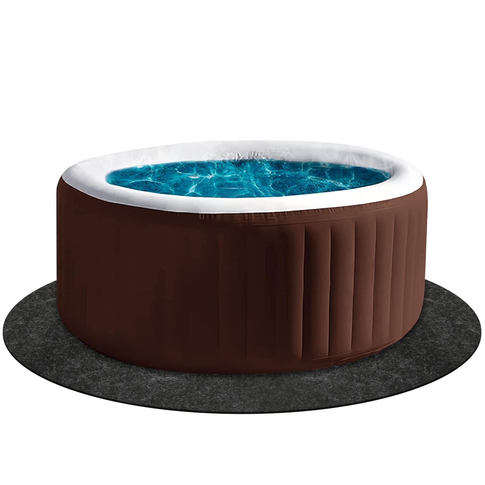 78 Inch Round Hot Tub Flooring Protector - Water-Absorbent Anti-Skidding Spa Pool Protector Mat