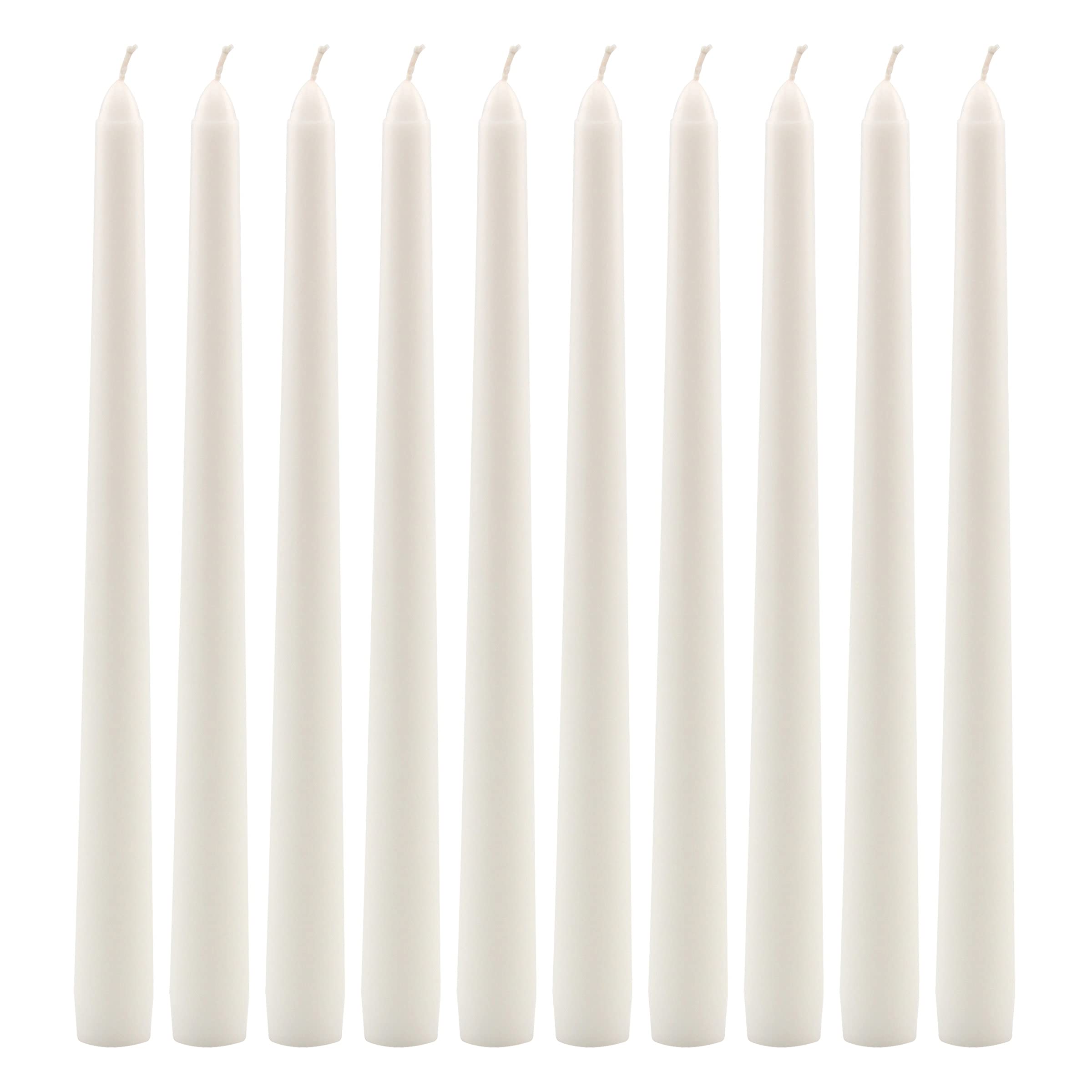 Photo 1 of Stonebriar Tall 10" White Unscented Dripless 10 Count Taper Candles, 7 Hour Burn Time