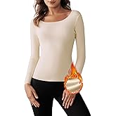 Bonneuitbebe Women Long Sleeve Thermal Shirt Fleece Lined Undershirt Ultra Soft Base Layer Tops for Women Cold Weather