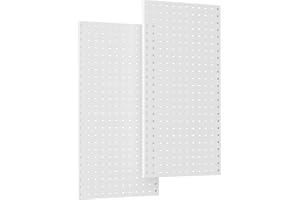 TORACK 2-Pack 12x24 inch Metal Pegboard Panels for Garage Wall, Tool Storage Pegboard for Workbench, Workshop, Tools Organizer Peg Board for Pegs(Grey)