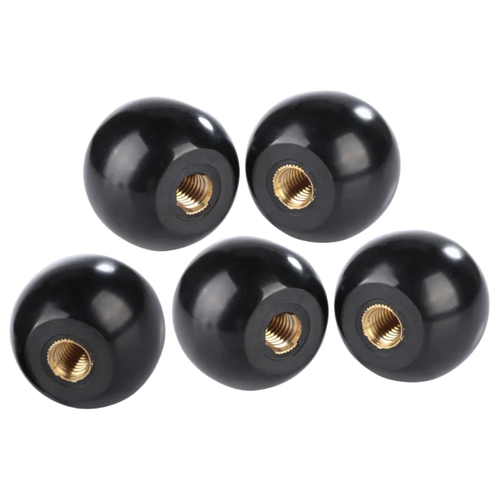 VIFER 5 x Bakelite M10 Round Threaded Ball Knob Black Handle Ball Replacement for Machine Tools Replacement Handles M10 x 35