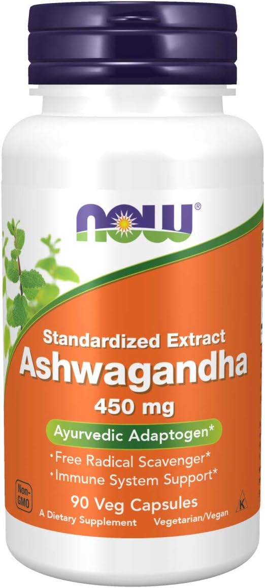 NOW Supplements, Ashwagandha (Withania somnifera) 450 Mg (Standardized Extract), 90 Veg Capsules: Health & Personal Care