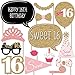 Big Dot of Happiness Sweet 16 Birthday - Photo Booth Props Kit - 20 Count