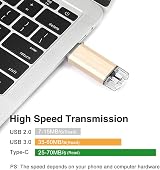 BorlterClamp 32GB USB C 3.0 OTG Flash Drive for Android Phones Tablets Gold view 5