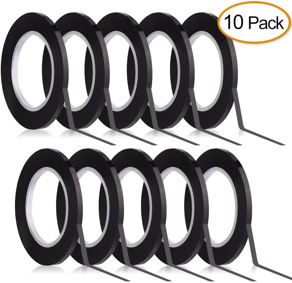 Graphic Tape, Self-Adhesive Whiteboard Marker Band Artist Tape, Black, 10 Pack (66 m/216 Ft Per Roll) |schwarz with Magnetic Strip Self-Adhesive | Choice of Size | Magnetic | Flexible, Size Shatter-Resistant Single Sided Magnetized with Magnetic Tape for Signs/Images/Pr? Sentationsmaterial – Whiteboard