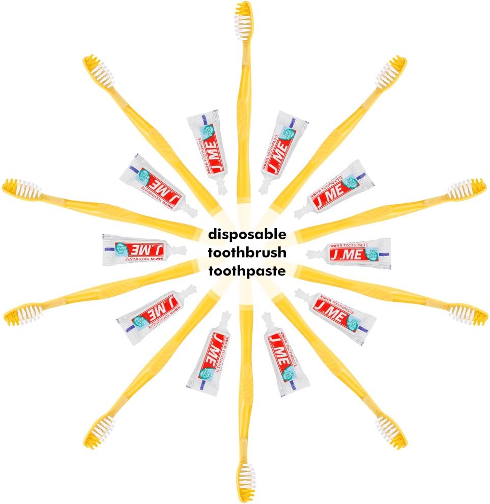 100-Pack Disposable Toothbrushes with Toothpaste Set,Individually Wrappe Portable Hotel Bathroom/Travel Toothbrushes and Paste