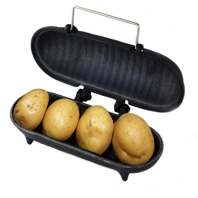 Cast Iron LARGE Baked Potato Cooker (Holds 4 x medium potatoes) for use