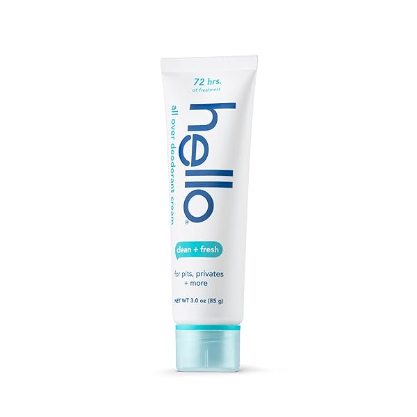 HELLO CLEAN & FRESH ALL OVER WHOLE BODY DEODORANT CREAM FOR WOMEN AND MEN, ALUMINUM FREE, SAFE FOR SENSITIVE SKIN, PITS, PRIVATES, 3 OUNCES