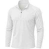 KEFITEVD Men's UPF 50+ Sun Protection Shirts Long Sleeve 1/4 Zip Up T-Shirt Quick Dry UV Fishing Running Rash Guard