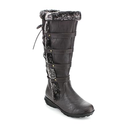 Aura-42 Winter Knee High Boots with Back Lace Up Australia Ubuy