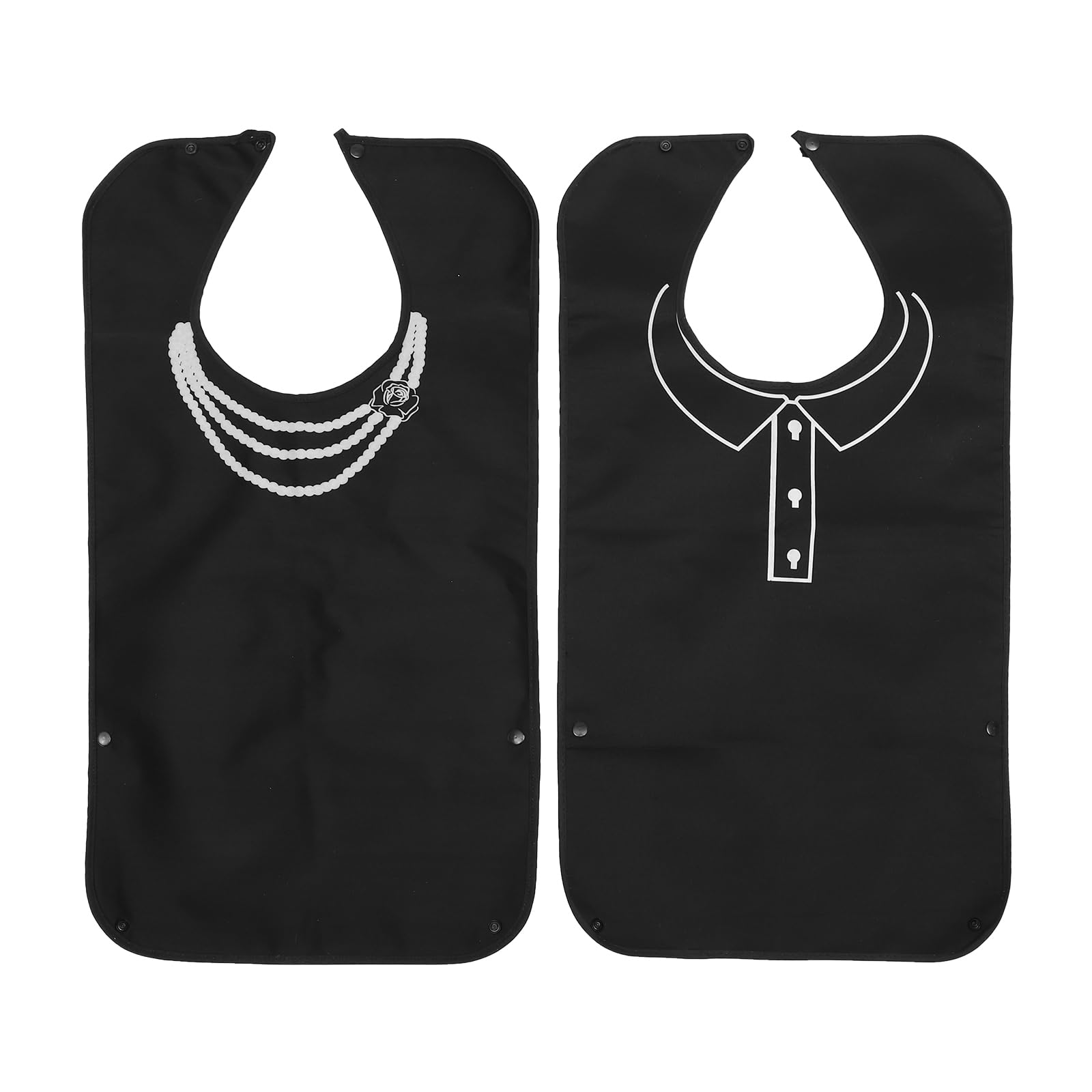 Healifty Waterproof Adult Dining Bibs for Elders 2 Pack Adjustable Buckle Cotton Towels Practical Feeding Bibs for Mealtime Protection and Comfort