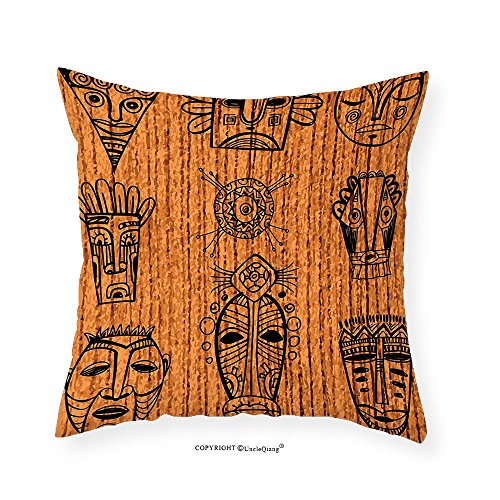 image for VROSELV Custom Cotton Linen Pillowcase African Decorations Ritual And 