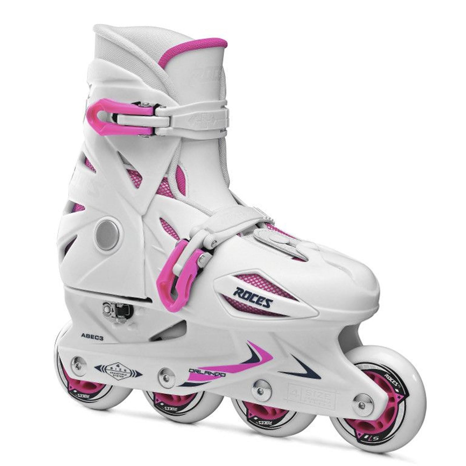 Roces Orlando III Outdoor Breathable Comfort Adjustable Size 4 Wheels Racing Inline Skates