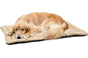 K9 Ballistics Tough Rip-Stop Dog Crate Pad - Durable, Washable, None Skid Bottom Kennel Mat, 120-Day Warranty, Fits in Large Dog Crate 41"x27" Sandstone