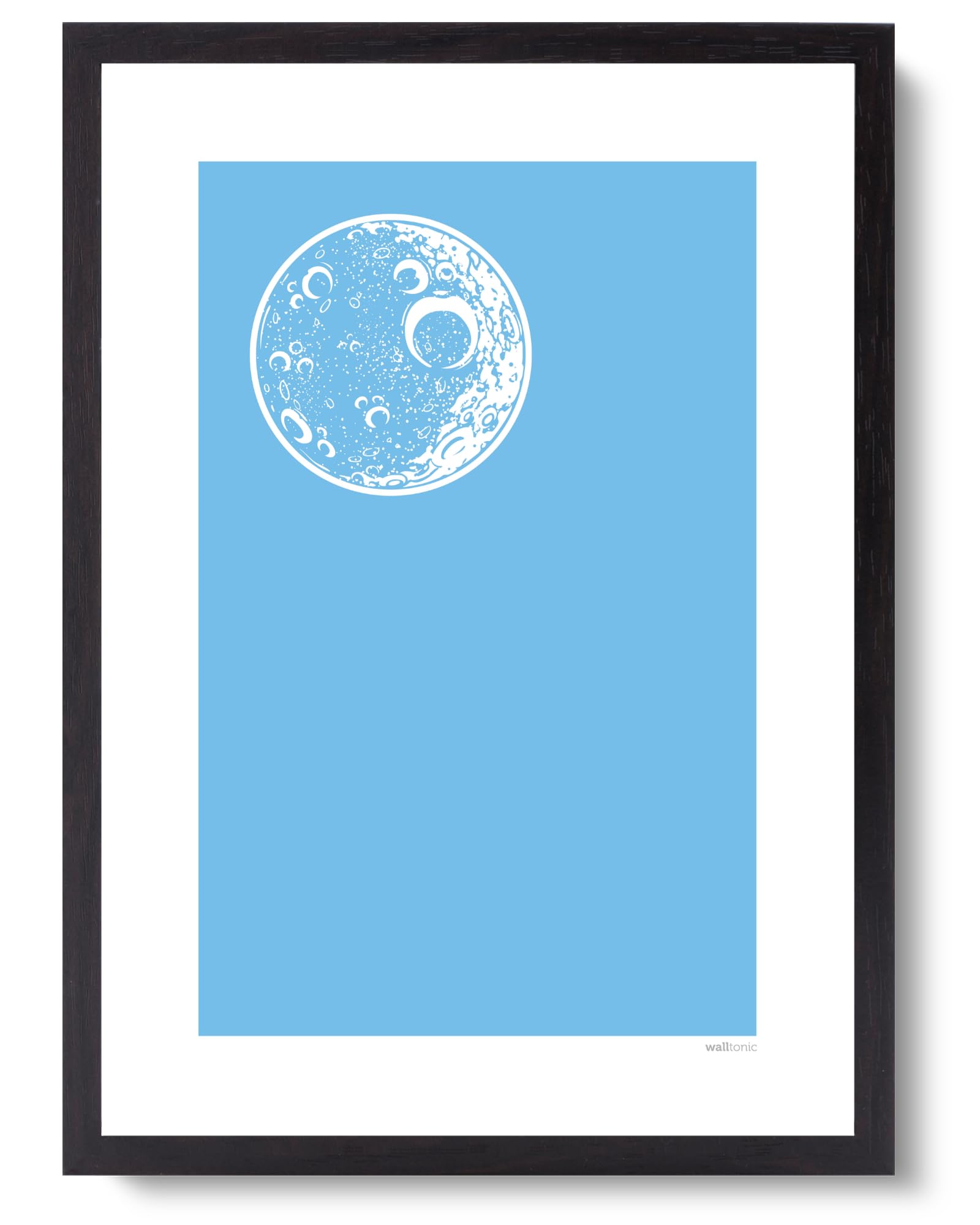 walltonic - Manchester Man City FC Football Club 'Blue Moon' Minimalist Wall Art Print Poster Gift - Unframed - Size A3