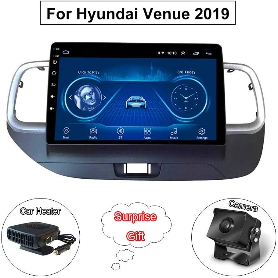 XMZWD Android 8.1 Car In-Dash Video With 10.1 Inches Touch Screen, For Hyundai Venue 2019 Support Bluetooth/WiFi/BT Tethering Internet/Multimedia Radio (Contain Camera/Car Heater)
