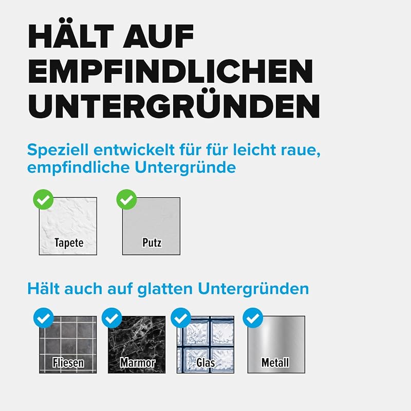 Klebenagel für Tapete & Putz, verstellbar - 4 Nägel inkl. tesa Strips