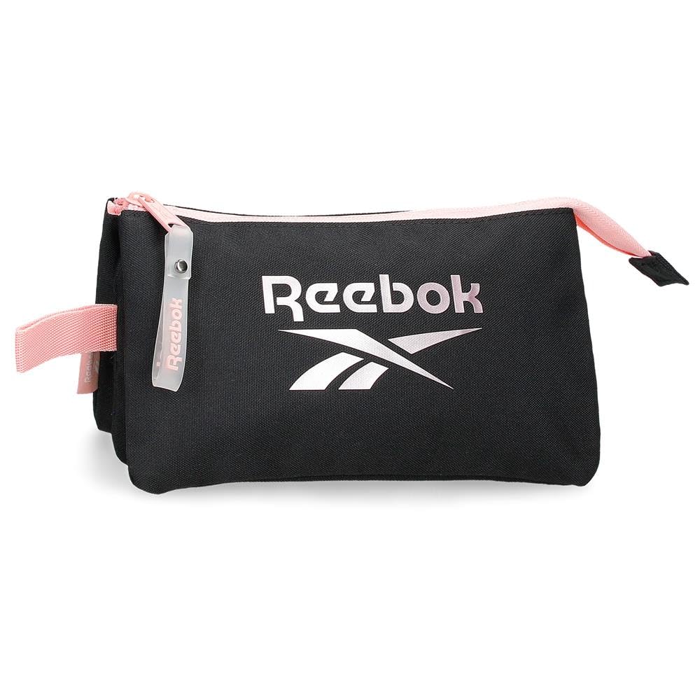 Reebok Beverly Black Pencil Case, 3 Compartments, 22 x 12 x 5 cm, Polyester