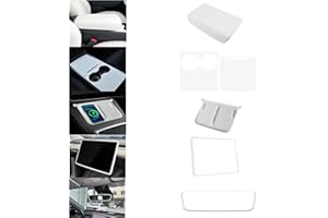 frani Center Console Cover 5Pcs Set for Tesla Model 3 2021-2023 Model Y 2021-2025,Tesla Interior Center Console Cover Decor Accessories White