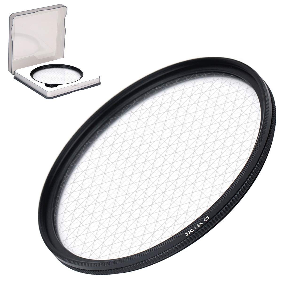 JJC 77mm 8 points Star Filter with Protective Filter Case for Canon Nikon Pentax Olympus Sony Panasonic Fujifilm DSLR Camera - Optical Glass Lens Filters with Aluminium Alloy Frame