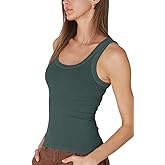 NIKIBIKI Women Seamless Vintage Reversible Ribbed Tank Top, Made in U.S.A, One Size