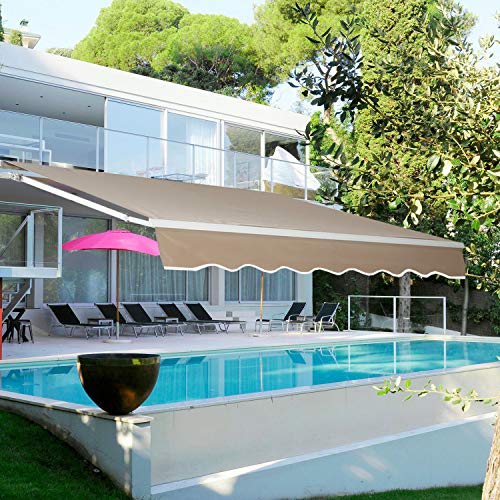 Aclumsy 13'x8.2' Patio Awning Retractable Sun Shade Cover Outdoor Patio