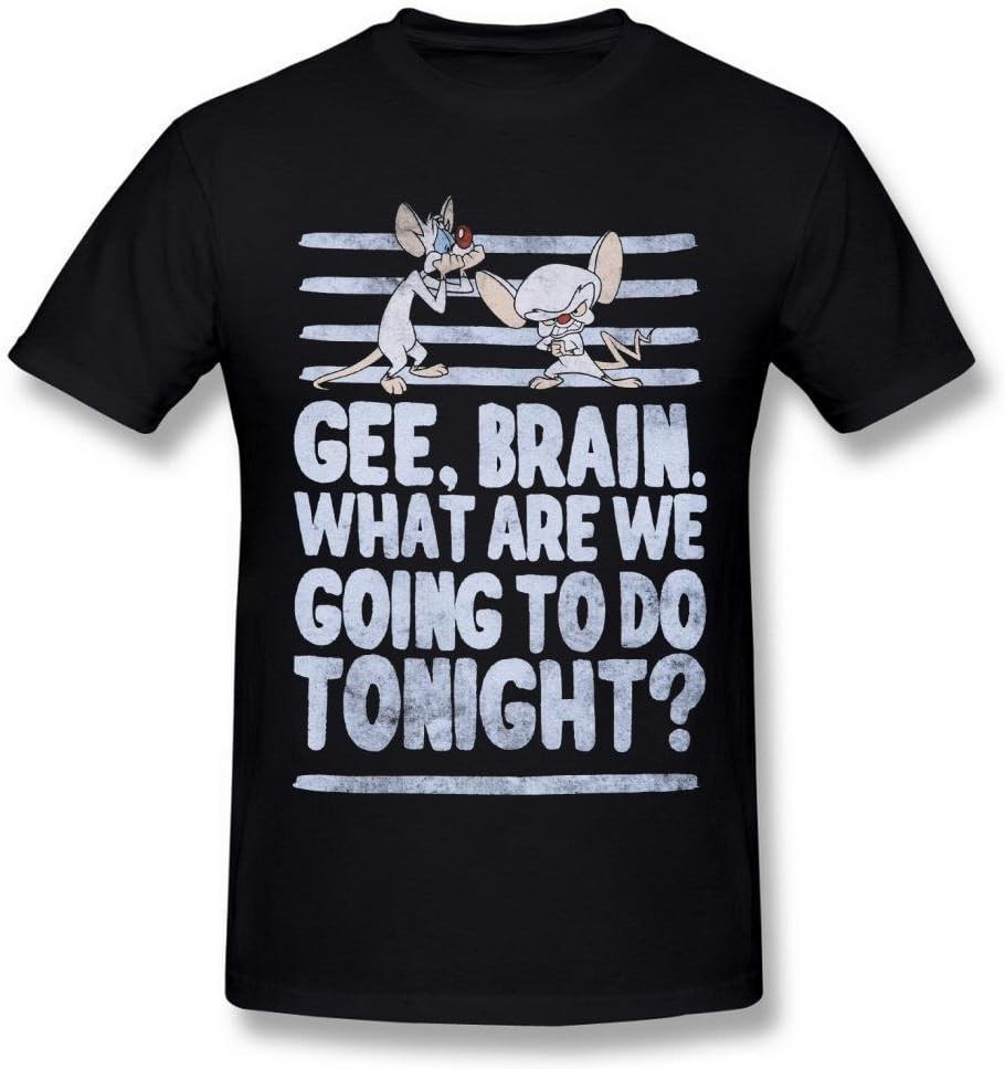 Joanna Roberta Men's Pinky and The Brain Talking Retro Poster Black T Shirt by Maven XXXX-L