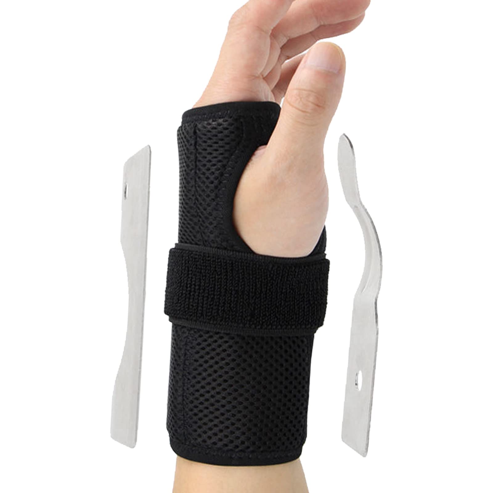 Carpal Tunnel Wrist Support Brace With Metal Splint Stabilizer, Breathable Wrist Splint Help Relieve Joint Pain, Arthritis, Tendonitis, Wrist Fracture/Sprain, Hand Support For Men Women (Left-M)