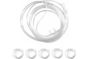 FAPASND Soft Nasal Oxygen Cannula, Nasal Cannulas for Oxygen, 7Ft Nasal Oxygen Tube Oxgn Supply Tubing Crush Resistant Tube Standard Connector Supplies Lightweight Tubing for Adult (5 Pack)