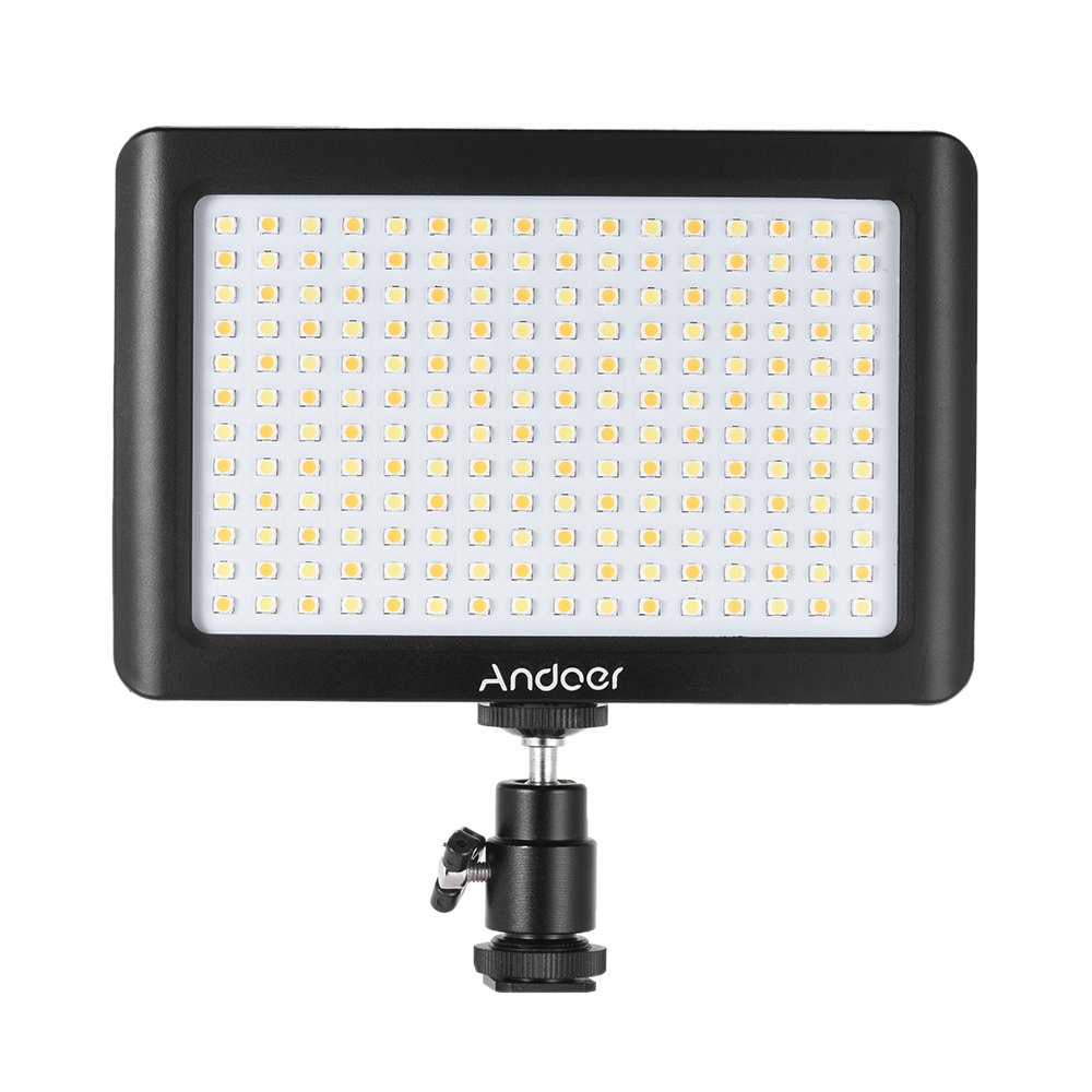 Andoer 192 LED Video Light Panel Dimmable 3200K/6000K for Canon Nikon DSLR Camera DV Camcorder