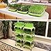 Seed Sprouter Tray, Yamix 6 Set Two-Tiered Seed Sprouter Tray Sprouter Plant Germination Tray Hydroponics Basket (Green + White)