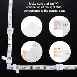 48 Pieces 3 Pin 10 mm LED Strip Connector Kit