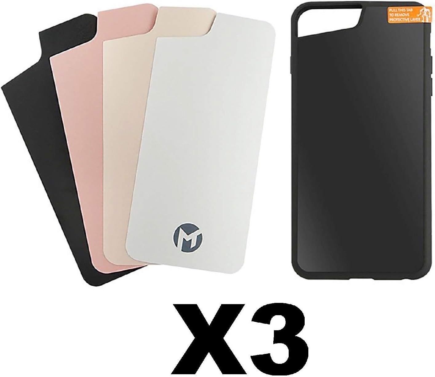 Mega Tiny Anti-Gravity Case 2 For iPhone 6 Plus/6S Plus/7Plus Black (3-Pack)