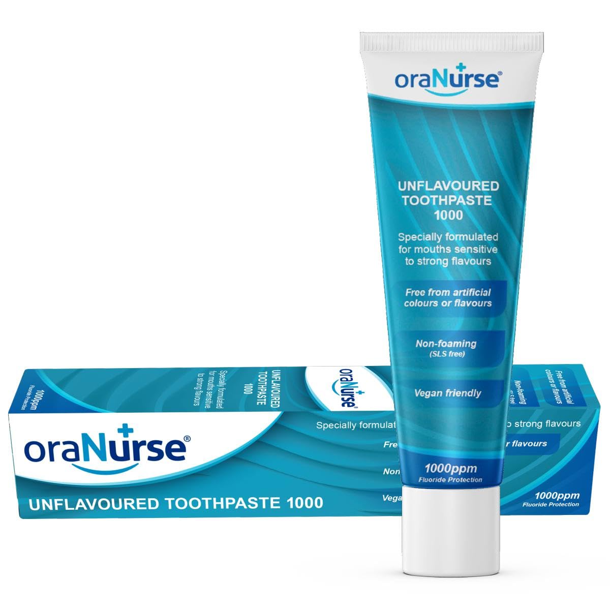 Oranurse Unflavoured Toothpaste for Kids and Adults - Non Flavoured with 1000ppm Fluoride for Sensitive Mouths | Non Foaming SLS Free | 50ml